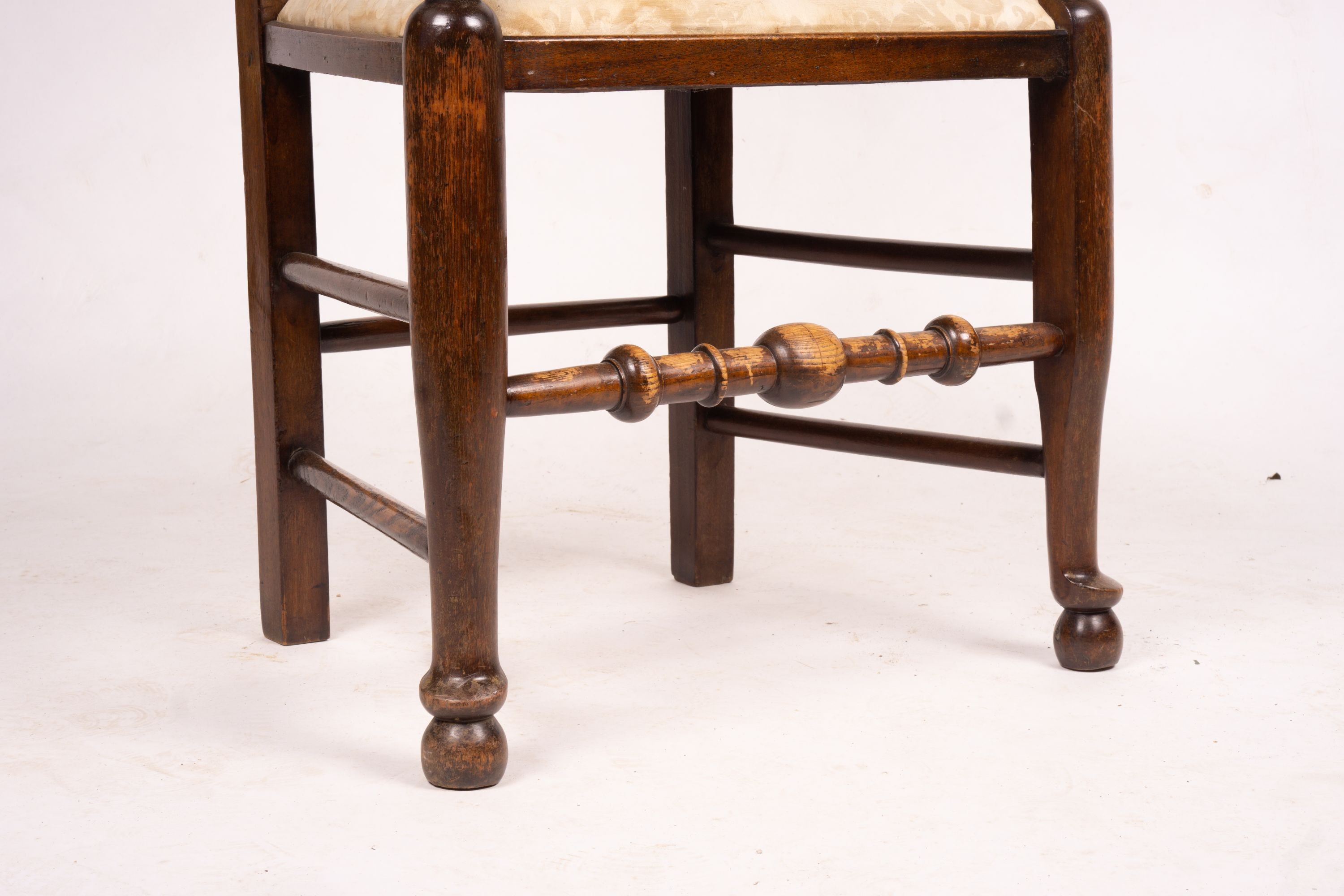 An 18th century style Lancashire ash and beech spindle back dining chair